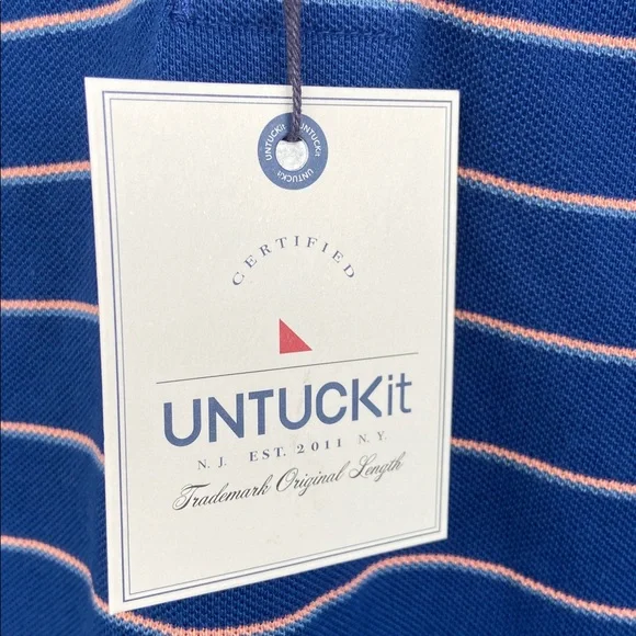 UNTUCKIT 100% Pima Cotton Gondola Stripe Polo. NWT. size S - Picture 3 of 6